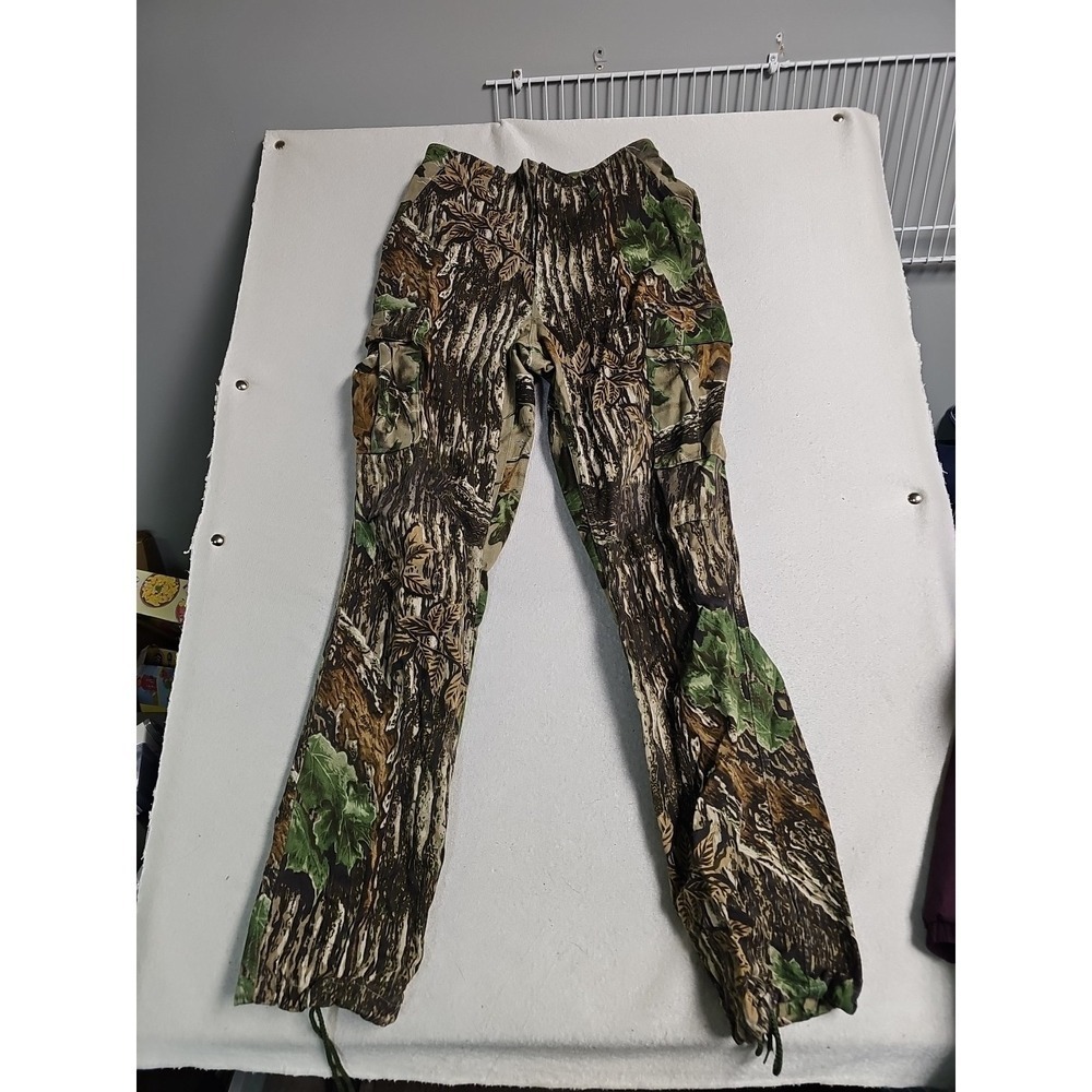 VTG Rattlers Brand Pants Mens S 32 Green Realtree Camo Cargo Hunting Made USA
